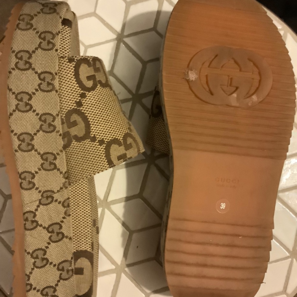Gucci Platform Slides - image 2